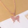 Minimalist Butterfly Necklace With Crystal Accents For Casual Wear