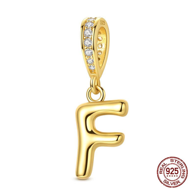 New In Original Charms Copper 26 Golden Letters A-Z Charm Bead Fit 3Mm Original Bracelet For Womens Diy Fashion Jewelry Gift