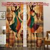 2D FLAT PRINTING 2pcs Curtains (Without Rod) African Dance Celebration(1) Creative Popular Curtains Fabric Curtains Present