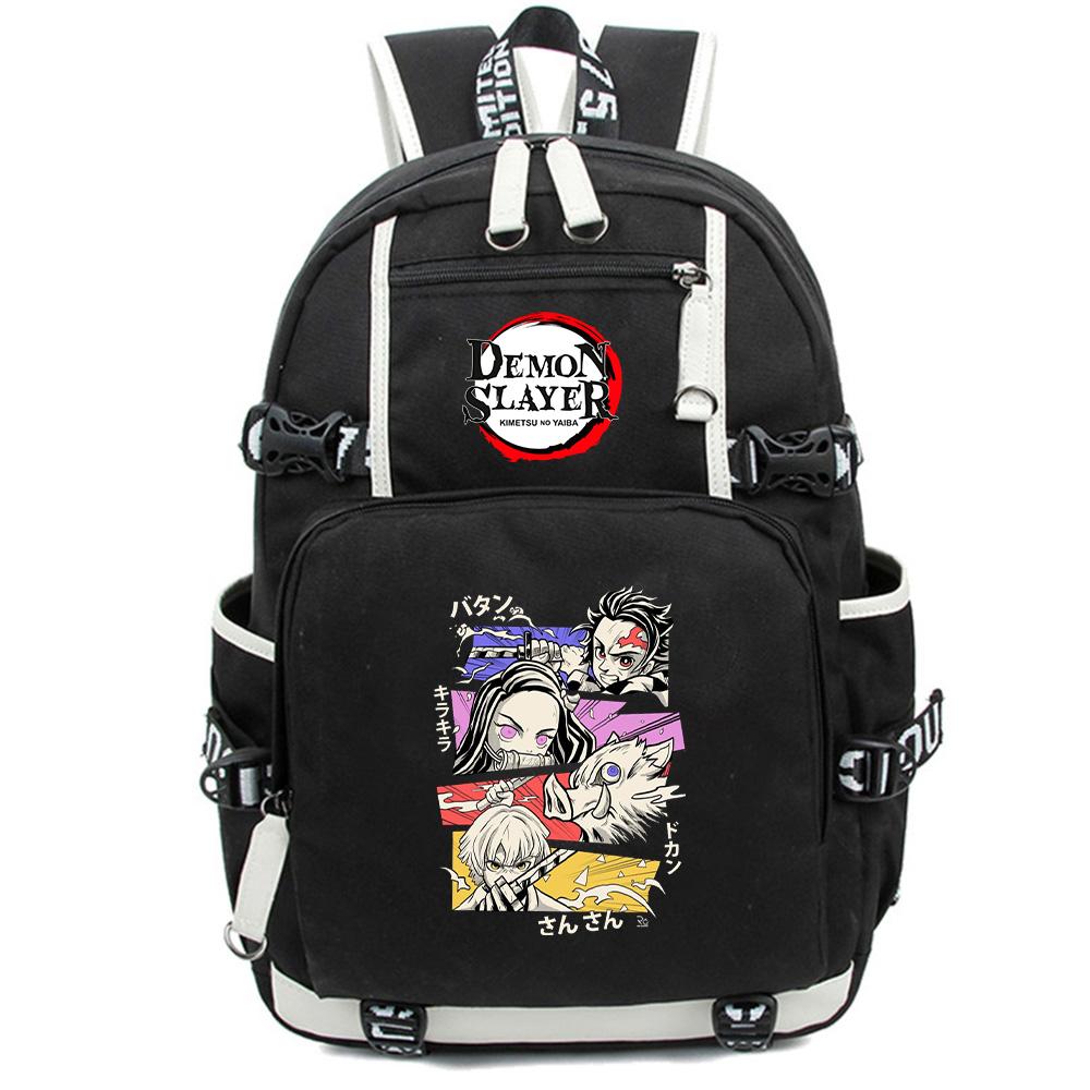 Anime Cartoon Demon Slayer Bedruckter Rucksack Große Kapazität Schultasche Laptop Unisex Studenten Schultasche Reise Outdoor Tasche