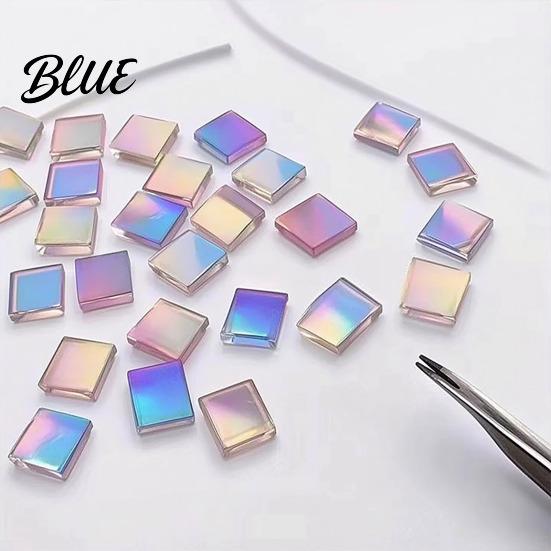 Hoge Transparantie Acryl Vierkanten Mini Iridescent Vierkanten Doorschijnende Regenboog Stukjes 2cm 3cm Holografische Duurzame Knutsel Tegels voor DIY Knutselen Mozaïek