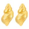 Vintage Titanium Steel Geometric Earrings: European & American Retro Style, Smooth Irregular Pleated Design