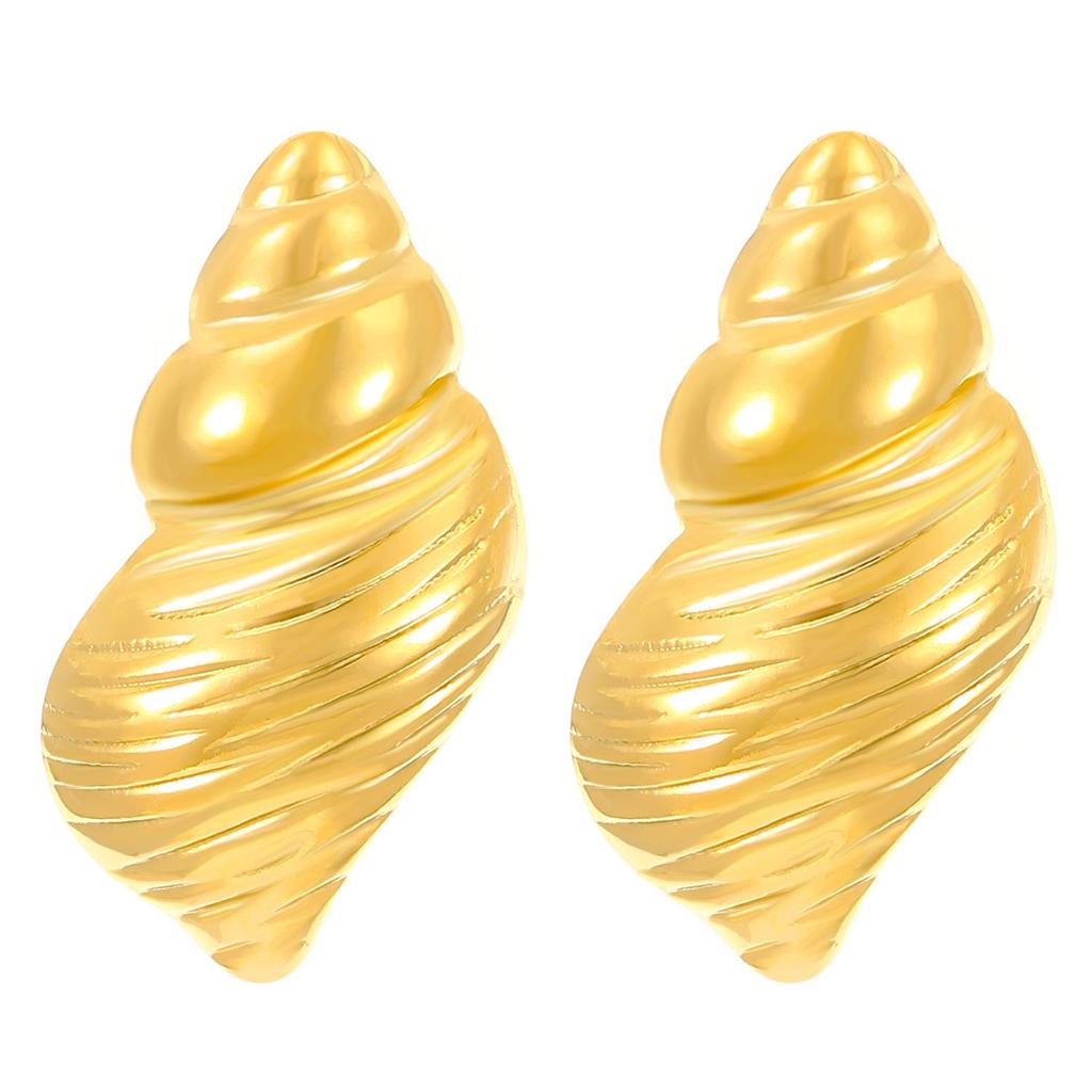 Vintage Titanium Steel Geometric Earrings: European & American Retro Style, Smooth Irregular Pleated Design