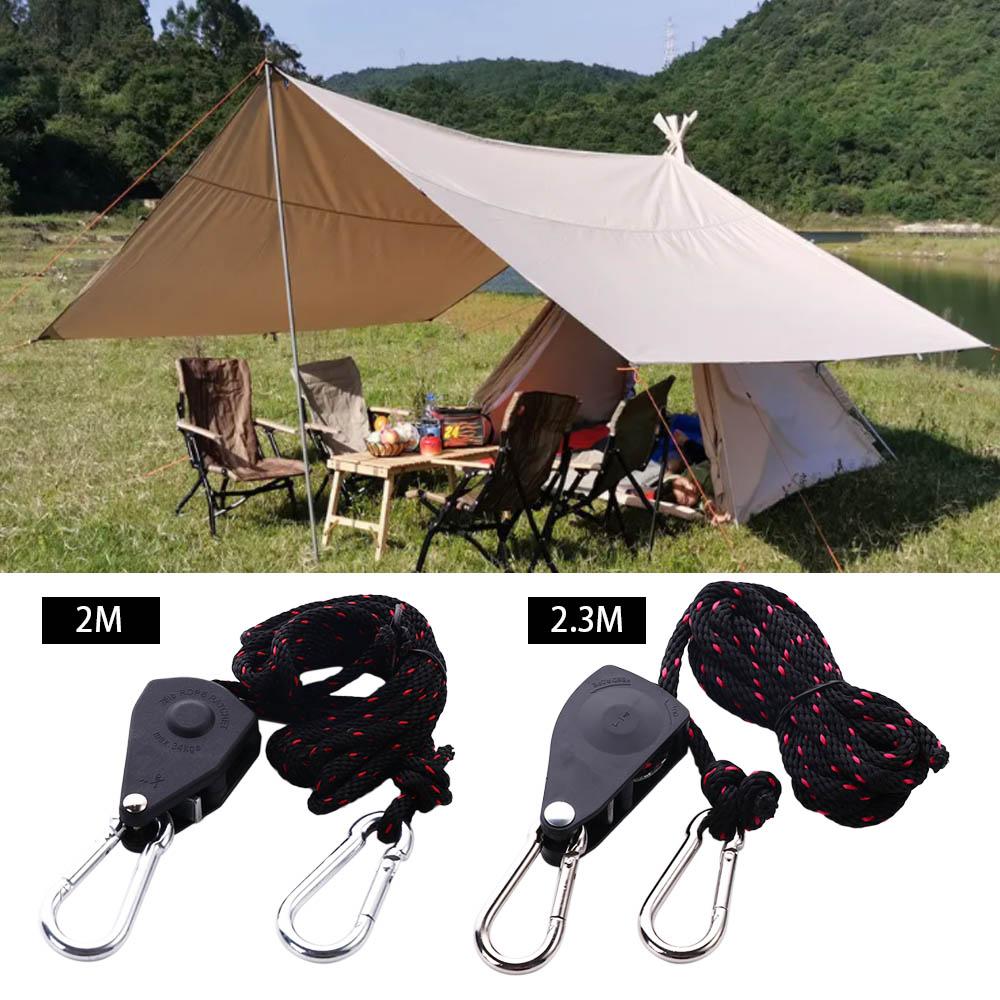 Camping Rope Outdoor Pulley Adjuster Rope Hanger Tent Lanyard Pulley Adjutsable Rope Hanger