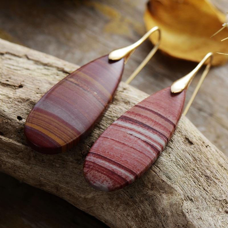 Ethnic Style Natural Stone Water Drop Earrings Earrings Light Luxury Jewelry Earrings