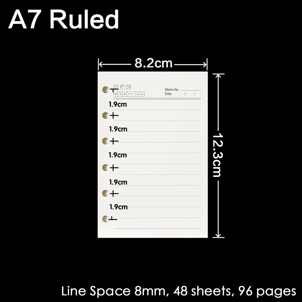 4 Pcs/ Lot High Quality Ring Binder Notebook Insert Refills 6 Holes A5 A6 A7 Personal Spiral Diary Planner Inner Core 100G Paper Quality