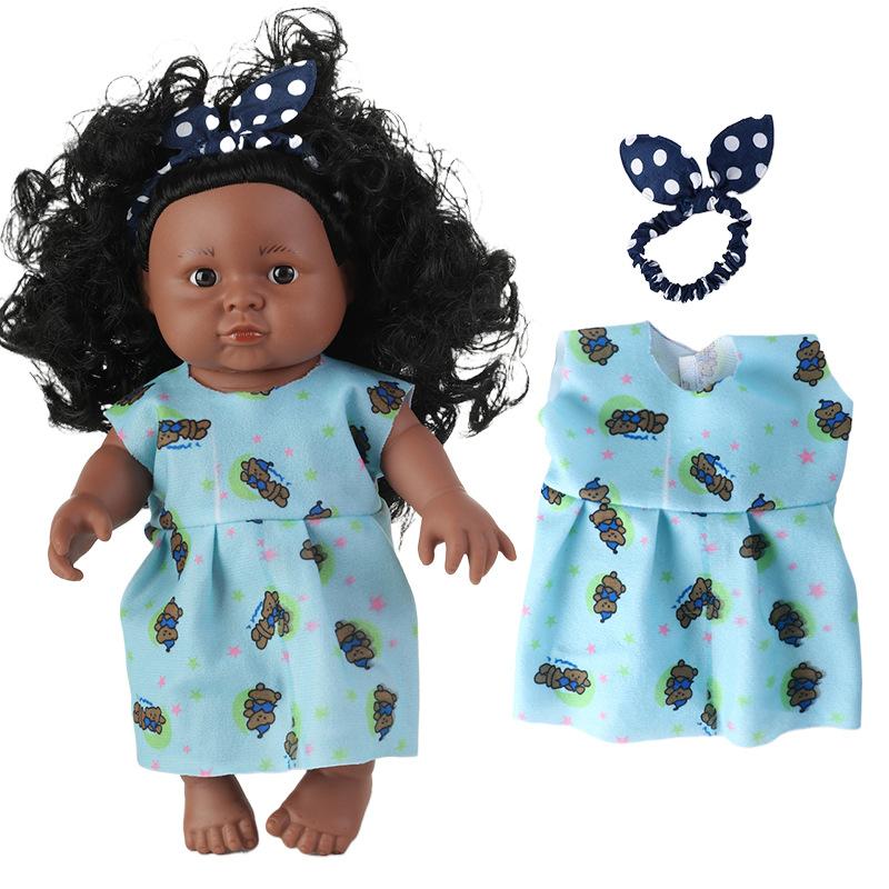 

12-дюймовая черная кукла, имитация младенца, виниловая кукла, детская игрушка, мягкая резиновая кукла реборн 27Cm