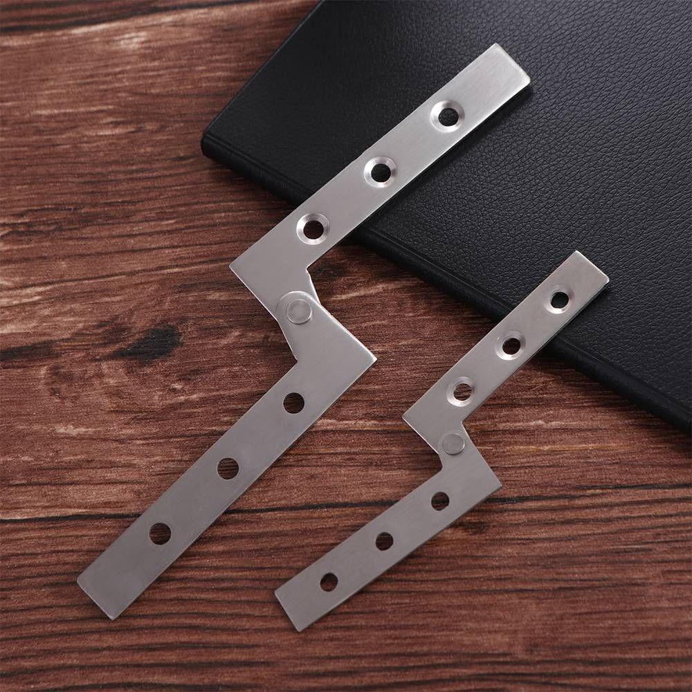 2PCS Chicken beak Hidden Hinges Seven-word Inset Invisible Door Pivot Hinge 360 Degree Rotating Stainless Steel