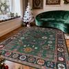 Green Christma Style Living Room Carpet Persian Retro Decoration Christma Tree Side Plush Rug Bedroom Easy Clean Soft Floor Mat