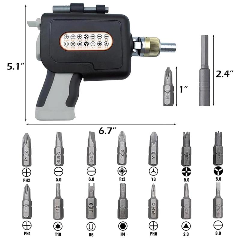 16 in 1 Verstellbarer Ratschenschraubendrehersatz Magnetische Nussdreherwerkzeuge Multifunktionale Elektronikreparatur Hand-Schraubwerkzeuge