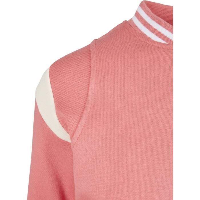Veste Femme Urban Classics Inset College - Rose/blanc - M