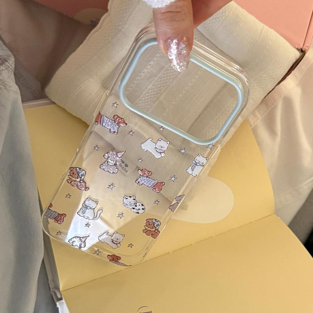 Cartoon Glitter Puppy Phone Case for iPhone 16, iPhone 17, and iPhone 17 Pro Max