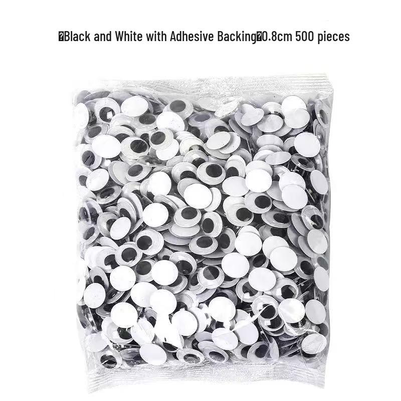 

Самоклеящиеся подвижные черно-белые глазные яблоки с ресницами для креативных DIY аксессуаров