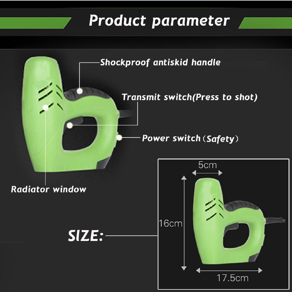Grapadora Eléctrica Multifuncional Clavo Recto 10-14mm/Clavos Código 6-14mm Doble Uso Pistolas de Clavos para Carpintería