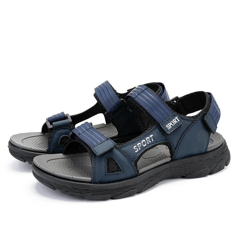 Summer Outdoor Men's Breathable Soft Soled Sandals Fashionable New Style Men's Top Layer Cowhide Comfortable Casual Beach Shoes