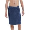 Men Bathrobe Bath Towel Adjustable Elastic Waist Homewear Nightgown Pocket Outdoor Sports Swimming Gym Spa Towel