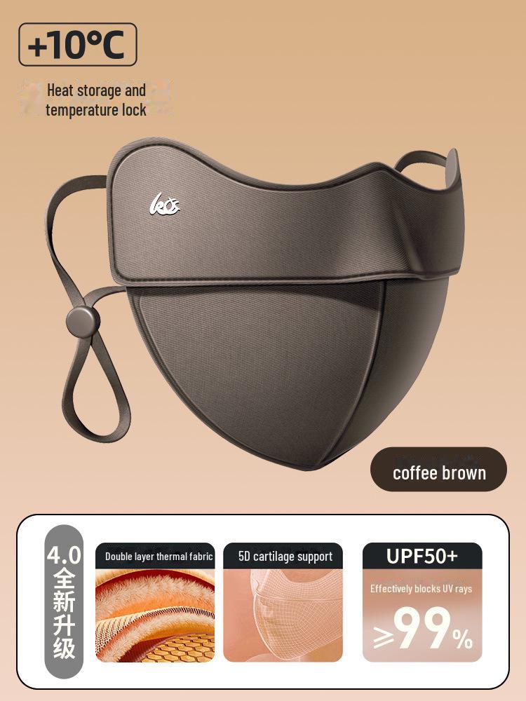 Douyin-Inspired Maillard Women's Winter Mask: Windproof, UV-Protected, Thick, Breathable, with Eye Protection.
