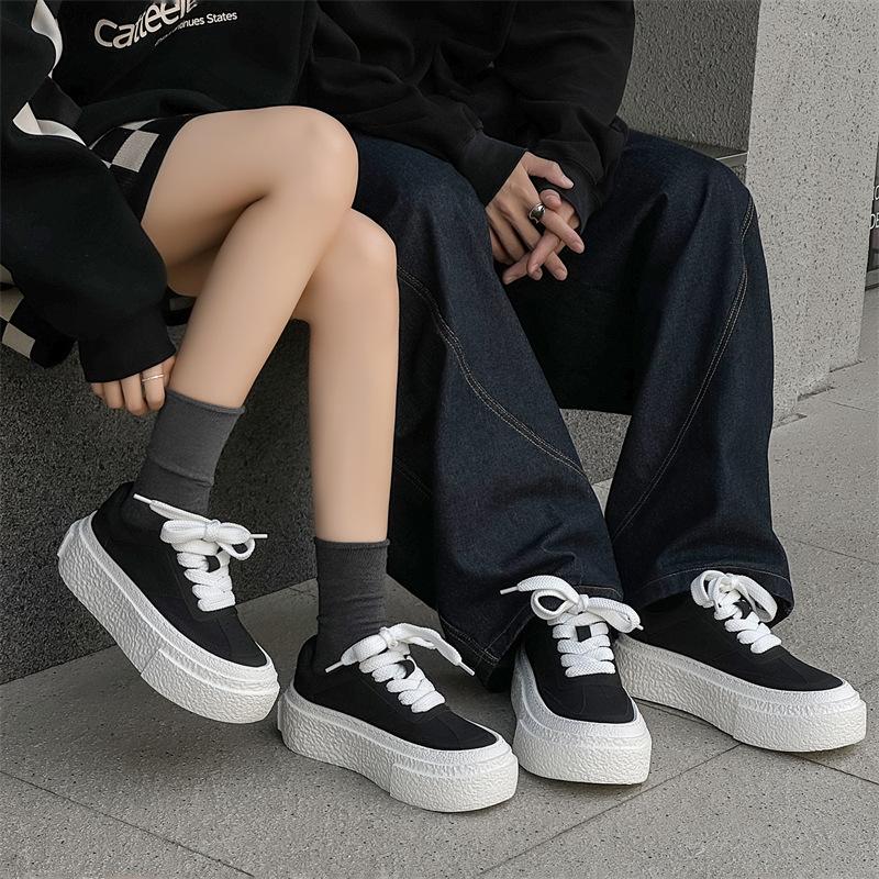 Sports and Leisure Little White Shoes, Advanced Sense of Design, Men's and Women's Niche Thick-soled Heightening Single Shoes, Spring and Autumn 5044