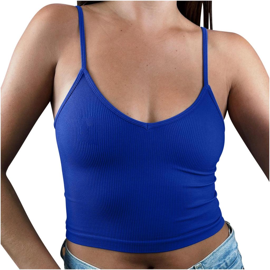 Fashionable Inner Wear Thin Bottoming Shirt Summer Threaded Navel Exposed Slim Fit Women's Small Camisole