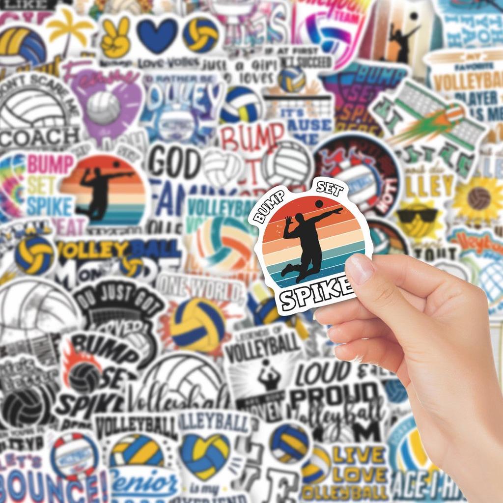 50 Waterproof Volleyball Graffiti Stickers for Phone Cases & Laptops