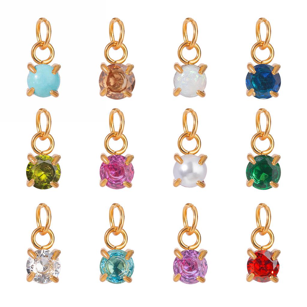 Elegant Gold December Birthstone Pendant Charm Fashion Jewelry Accessories for Women