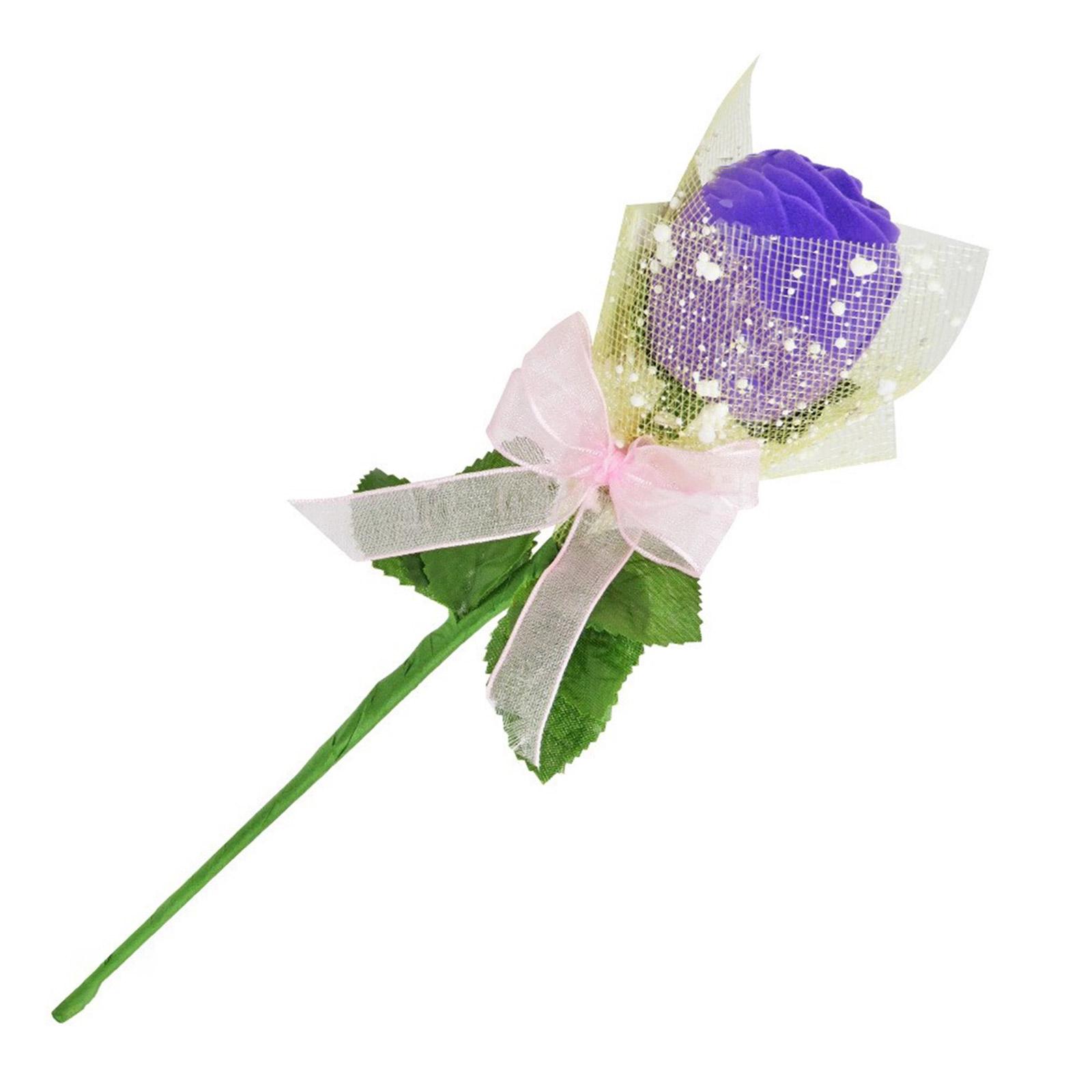 

Стильная церемония кольца коробка для колец витрина коробка в форме цветка розы презентационная коробка для ювелирных изделий флокированный материал для хранения