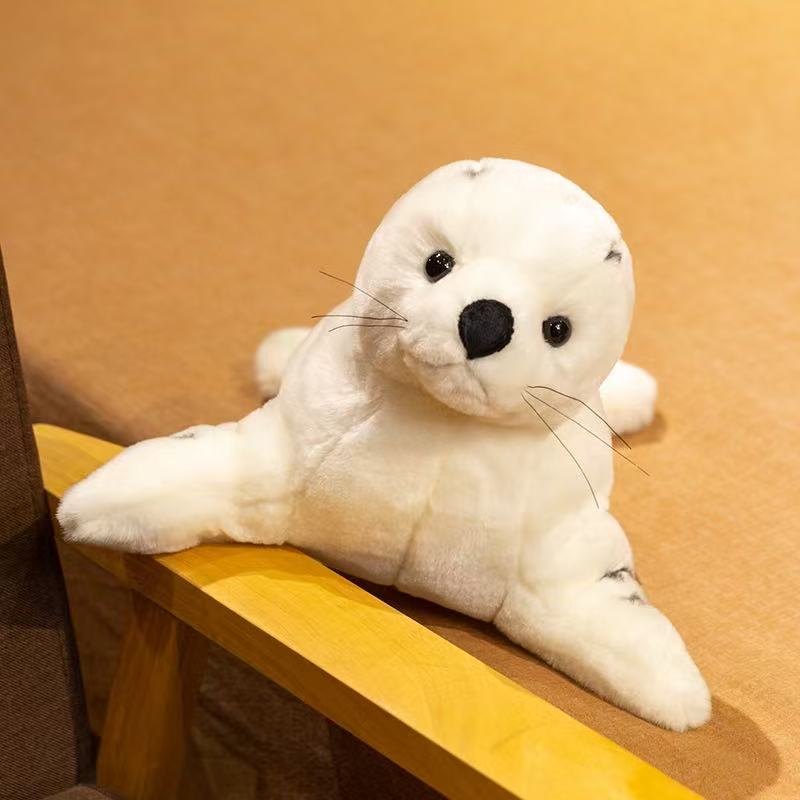 32/38cm New White Seal Doll Simulation Stuffed Plush Toy Handmade Doll Cartoon Anime Cute Children's Birthday Gift Fun Doll