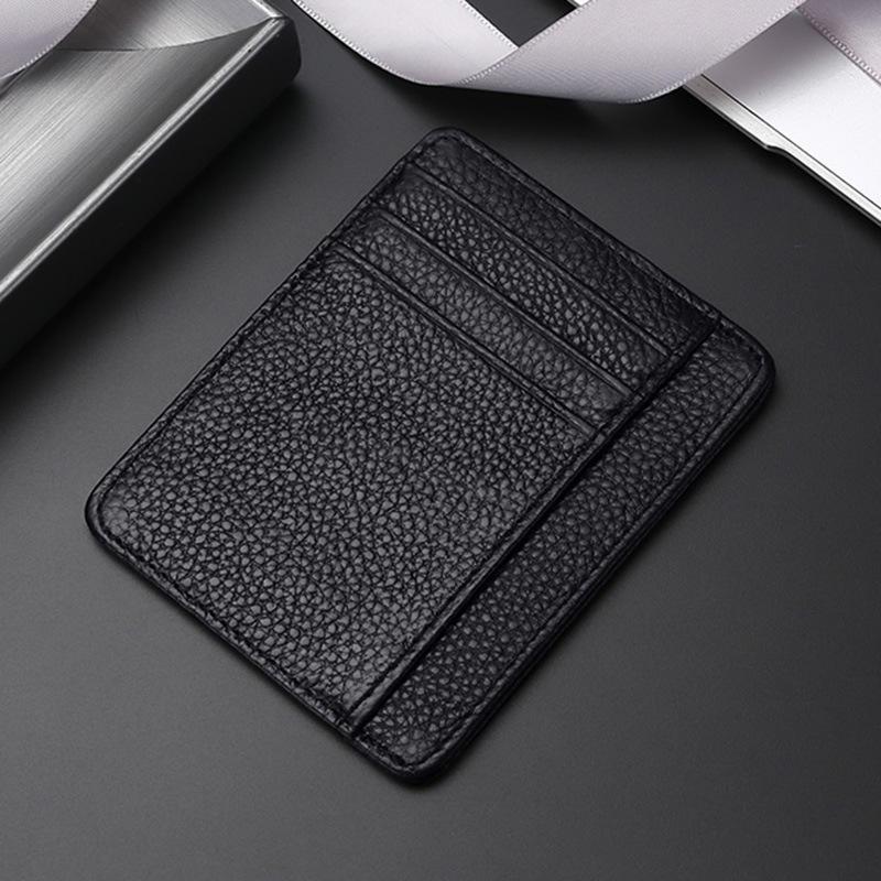Genuine leather card bag, first layer cowhide card clip, ultra-thin bank credit card cover, multi-card position, and small ID bag.