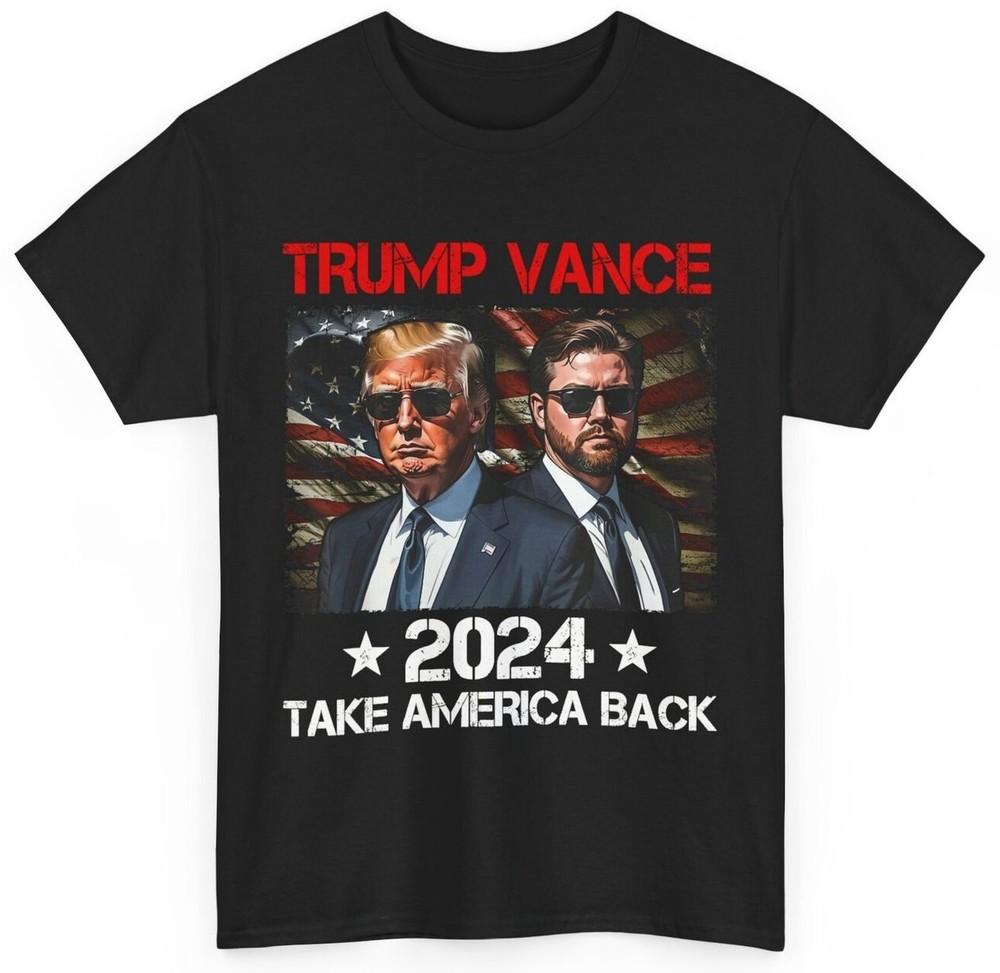 

Trump Vance 2024 Donald Trump J.D. Vance Take America Back T-Shirt L