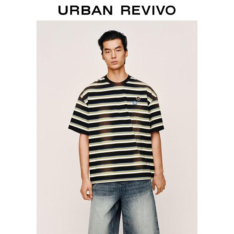 UR2026 Men s Striped Embroidered Short-Sleeve T-Shirt M