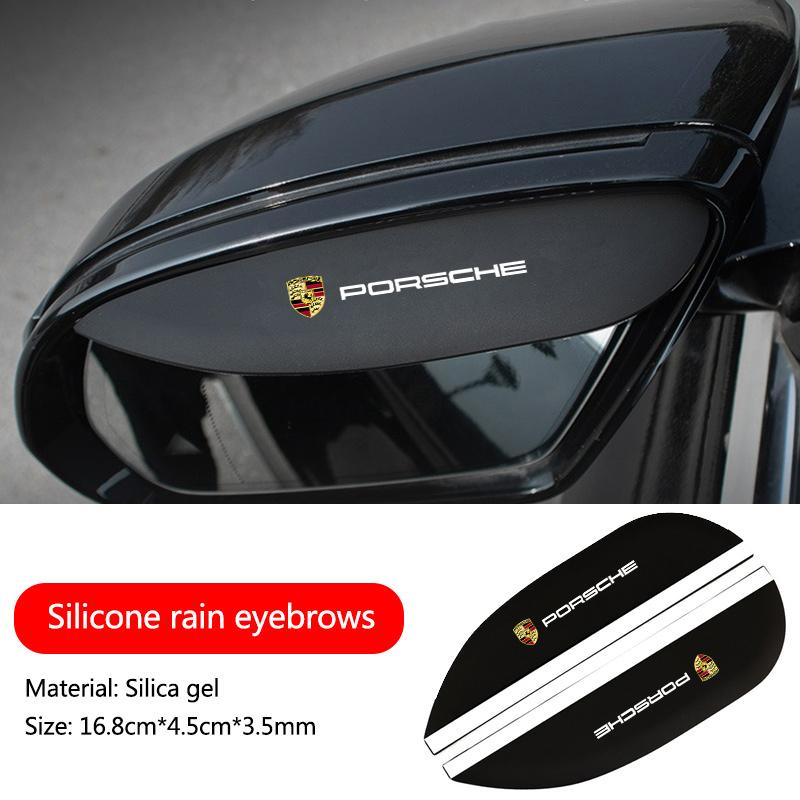 AZV1 New Car Rearview Mirror Rain Eyebrow Reversing Mirror Rain Shield For Porsche 911 Cayenne Macan Carrera 928 968 Panamera Boxster