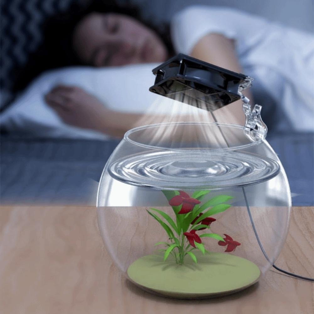 Ventilador de Refrigeración para Acuario de Ángulo Ajustable Velocidad Variable Refrigeración Rápida Ventilador para Pecera Ventilador Enfriador USB Silencioso para Acuario Terrario de Reptiles
