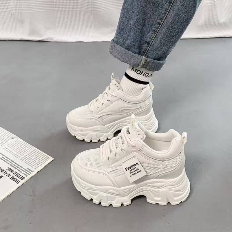 Summer hollow breathable thick-soled sandals women's small height increase versatile casual breathable dad shoes retro casual shoes