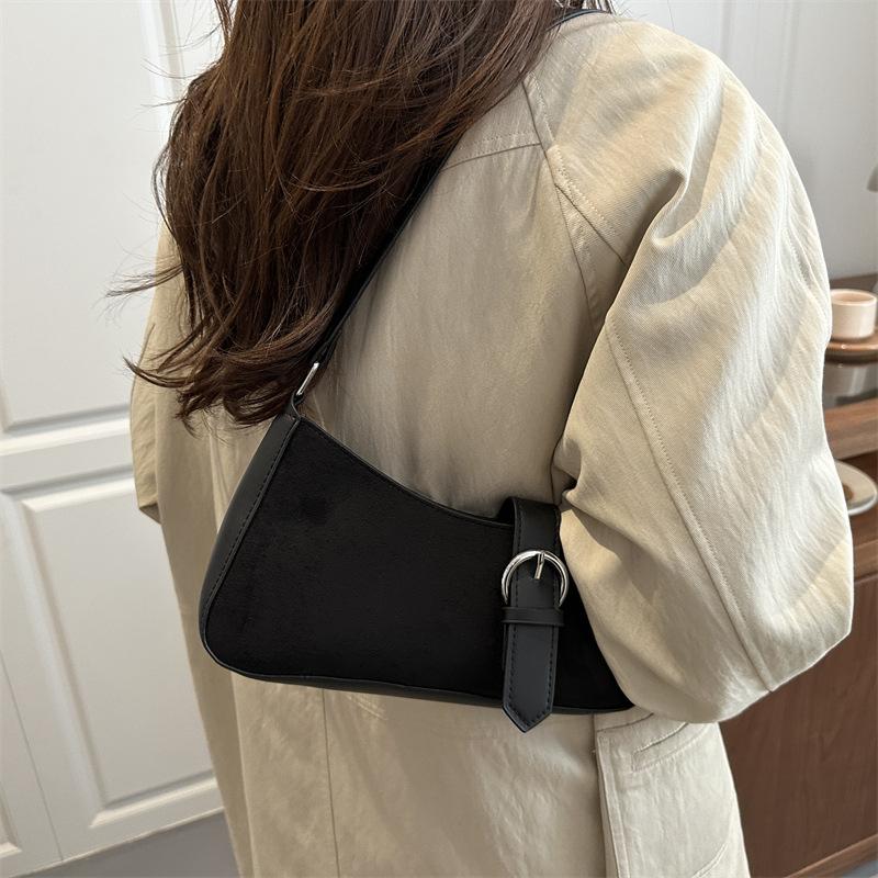 Women Simple Casual Solid Color Daily Commute Underarm Shoulder Small Square Bag