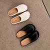 Fashion Women's Slippers 2025 Autumn Closed Toe Round Toe Slippers New Style Retro Solid Color Flat Sandals Elegant Lady Mules Shoes