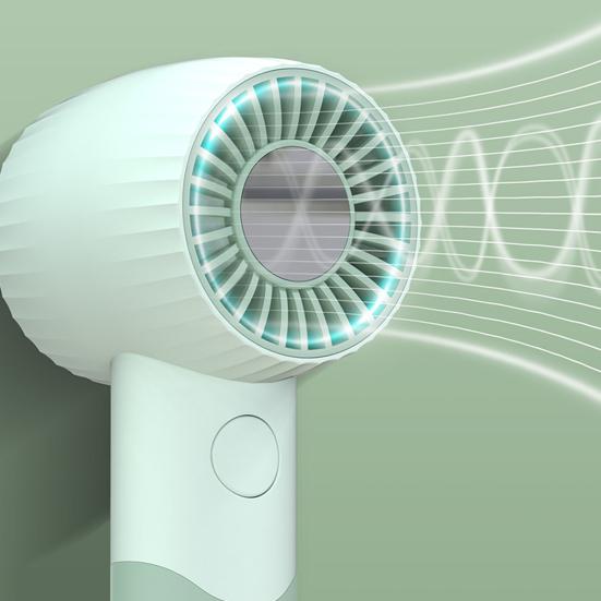 Handheld Fan Wind-Concentrating Turbine Blade Design Adjustable 3-Speed Cooling Fan Portable Lightweight Desktop Fan with Phone Stand Base