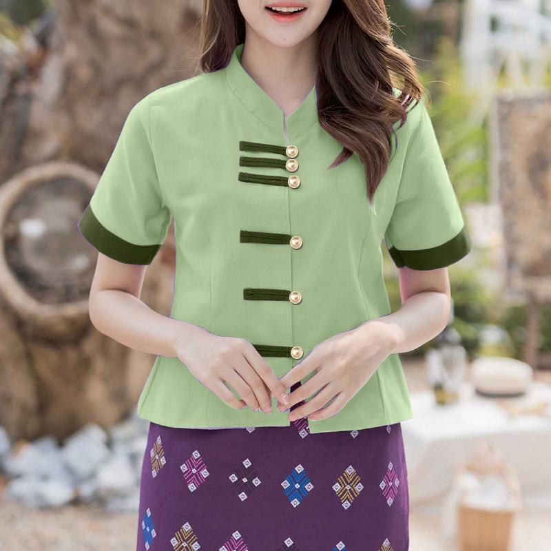 

ZANZEA Женская повседневная летняя блузка с круглым вырезом и коротким рукавом 5XL