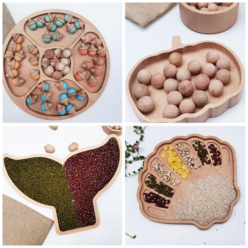 Wooden Montessori Materials Open Ended Learning Toys Number Sorter Tray Sensory Counting Tracing Board Math Beads Game For Kids