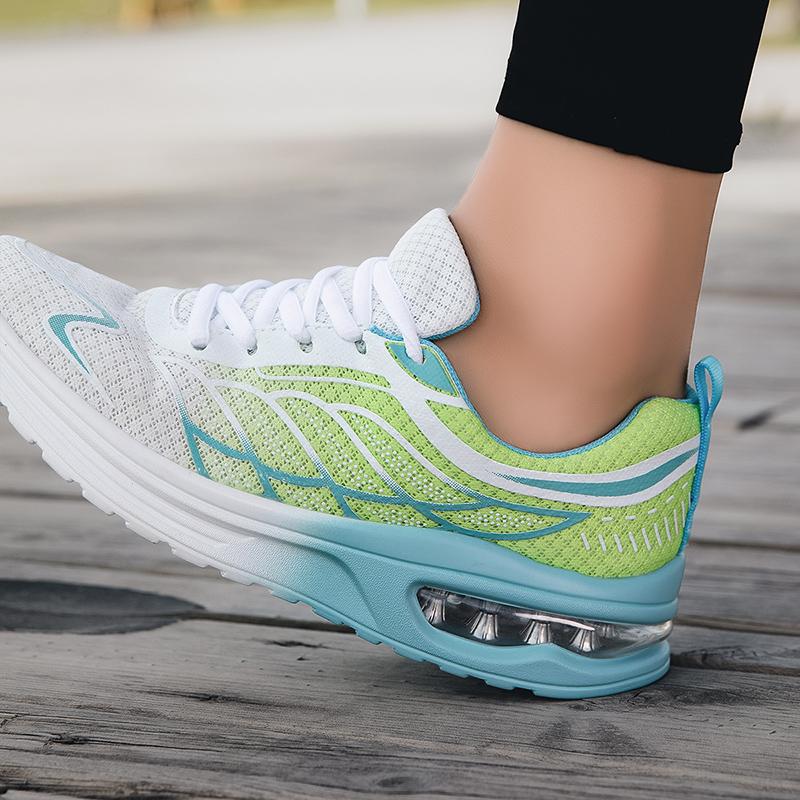 Women's Fashion Sneaker Running Shoes Air Cushion Mesh Breathable Tennis Sport Footwear Comfortable Lightweight Trainers