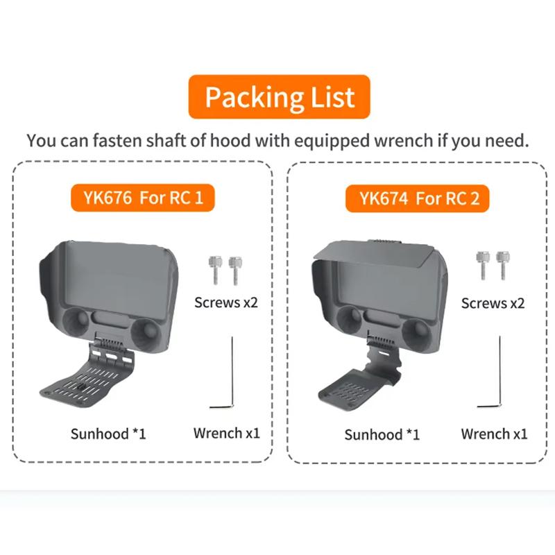 Screen Protector Shell For DJI RC/RC2 Remote Control Sunshade Protection Case For DJI Flip/Air 3S/Neo/Mavic 3/Mini 5 4 Pro