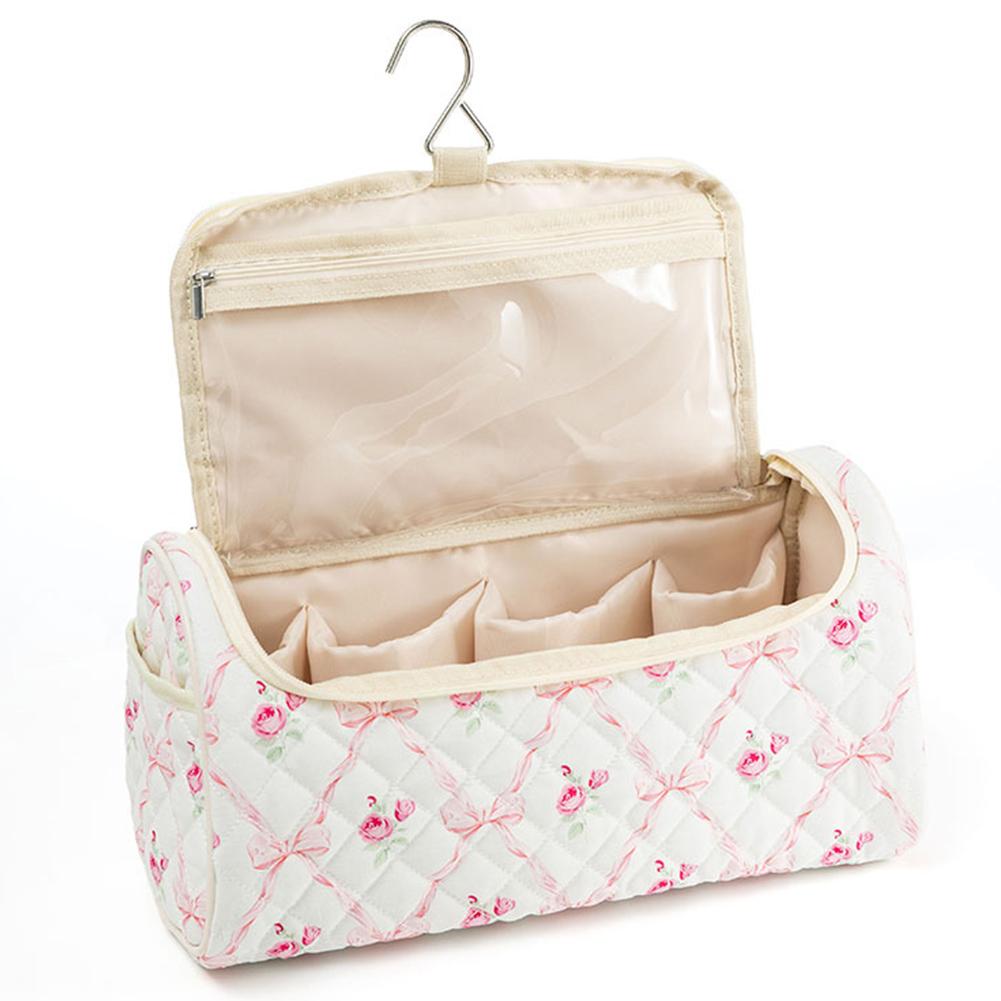 Floral Printed Cosmetic Bag Wide Opening Hair Dryer Storage Bag Toiletry Organizer Bag for Women Girls