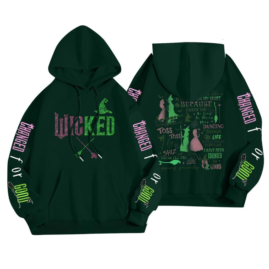 Women's Fashionable Casual Hooded Long Sleeved Printed Sweatshirt