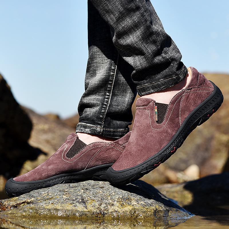 38-48 Casual Men's Shoes Retro British Style Leather Large Size Two-layer Pork Skin Driving Car Shoes