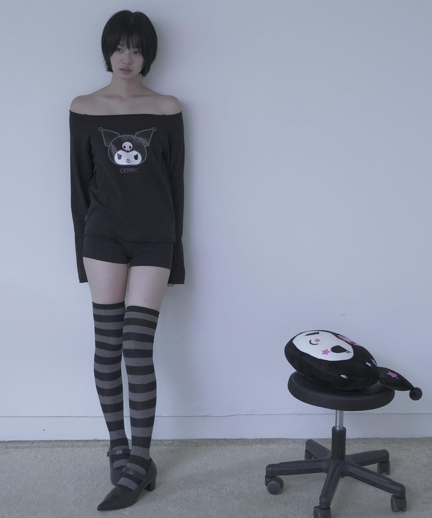 CERRIC Kuromi Boat Neck Top / Black