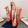 Korean Version Of Printed Imitation Silk Scarf Square Scarf High-End Shawl Versatile Neck Small Square Scarf Headscarf Female