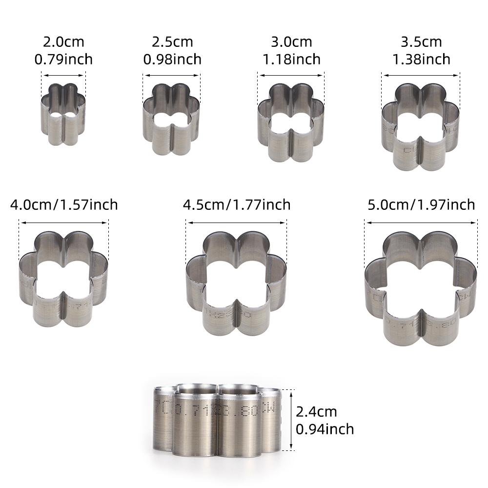 7pcs/set Flower Petal Metal Cutting Dies Set for DIY Faux Leather Crafts - High Carbon Steel Punching, Assorted Sizes (20-50mm)