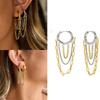 Minimalists Tassels Earrings with Chain Accent Stainless Steel Drop Designs for Everyday Elegant