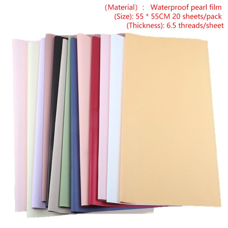 55x55cm Flower Wrapping Paper Foggy Waterproof Packing Festival Bouquet DIY Material Translucent Solid Color Decoration Paper