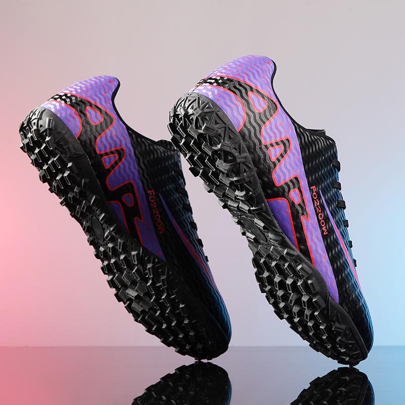 Men's Low-Top Football Shoes for Youth - AG Long Spikes & TF Studs for Artificial Turf Training