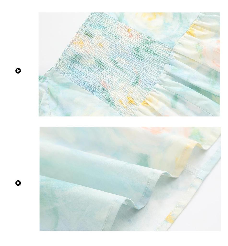 Blumenprint-Maxikleid in Übergröße mit Puffärmeln und Taillengürtel für einen schlankmachenden, süßen Sommer-Look
